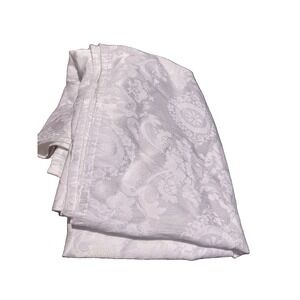 Waterford White Damask Tablecloth 102 X 60" Rectangle Cotton Blend Floral
